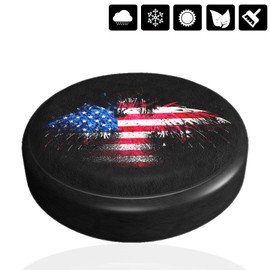 17 Inch American Eagle Flag Spare Tire Cover Waterproof Dust-Proof UV Sun Wheel Tire Cover Fit for Jeep,Trailer, RV, SUV and Many Vehicle,Wheel Diameter 32"-33"