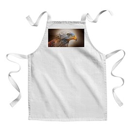 Fabulous Children's Kitchen Apron - Painting Red Kite Eagle Beautiful Bird of Prey Nature - Premium Quality, White