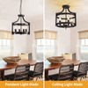 AOLALA Plug in Chandelier Black Farmhouse Pendant Light Fixture, Adjustable