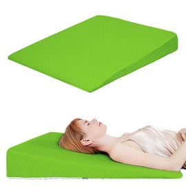 VADSBO Wedge Pillow, Bed Wedge Pillows for Sleeping, Snoring, Back Support, After Surgery, Foam Triangle Pillow, Removable Washable Cover (Green, 5in)
