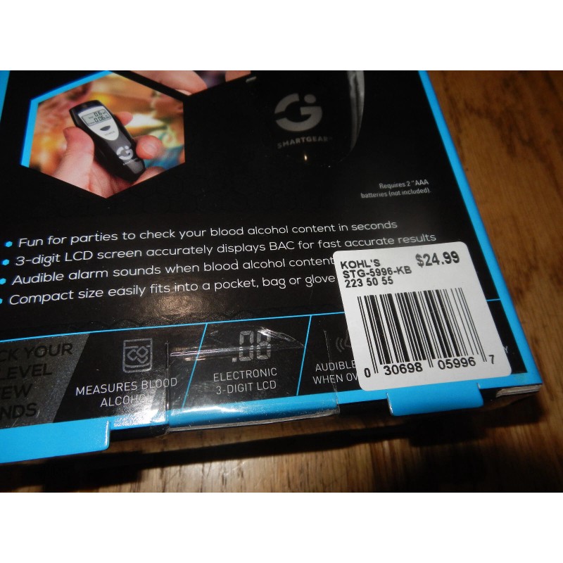 Smartgear Digital Pocket Sized Breathalyzer New Sealed Box STG-5996-KB