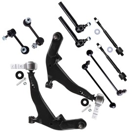 SCITOO 10pcs Suspension Kit 2 Lower Control Arms 2 Inner 2 Outer Tie Rod Ends 2 Rear 2 Front Sway Bar End Links fit 2003-2004 NISSAN MURANO