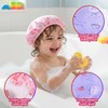 Jeffdad Kids Shower Caps, 2 PCS Pink & Purple Waterproof