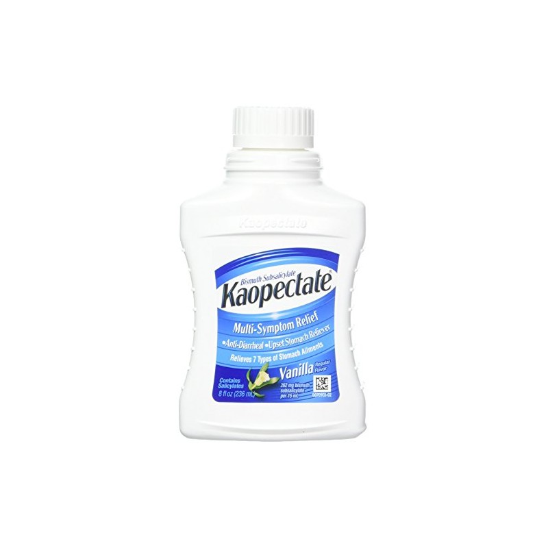 Kaopectate Multi-Symptom Relief Anti-Diarrheal/Upset Stomach Reliever Liquid, Vanilla, 8 Fl