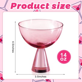 Honeydak 2 Pcs Ramona Coupe Glasses Vintage Art Deco Glassware Modern Glassware Collection for Elegant Bar Drinks for Martini, Margarita, Daiquiri, Sidecar, Gimlet