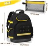 Trahzia Tool Backpack with Hard Bottom and 3 Pouches, Heavy