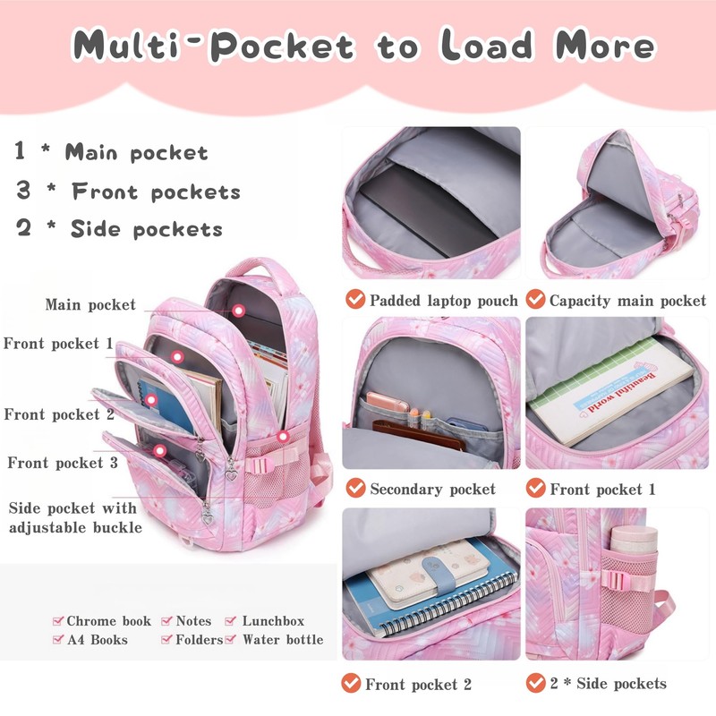 Flower Print Kids Backpack for Girls | Floral Girls Backpack