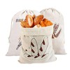MYTOAU 3 Pcs Linen Bread Bags, Unbleached Bread Storage Bags,