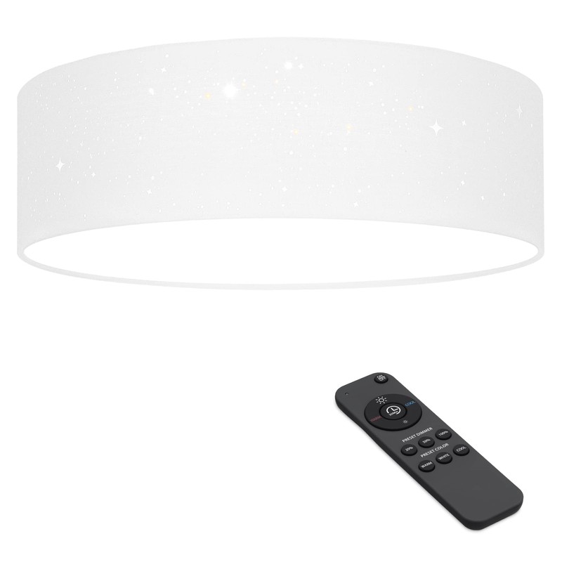 Navaris Flush Mount Ceiling Light - 12.6" Diameter Drum Lamp