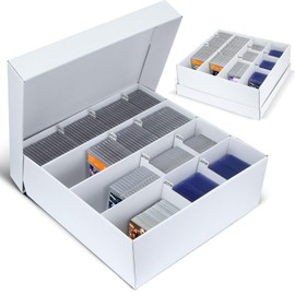 ULTRGEE 1 Pack Trading Card Storage Box - 4 Rows Graded Card Case Holds 176 PSA Slab Cards, Cardboard Holder Organizer Boxes with Dividers for Sport Cards