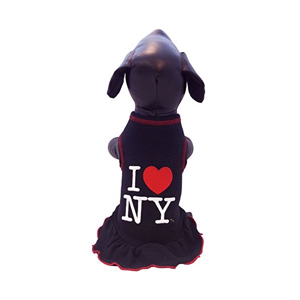 I Love New York Cheerleader Dog Dress, Small