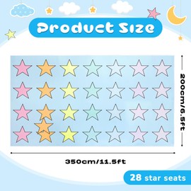 Moucuny Pastel Classroom Rug 6.5 x 11.5 ft Kids Carpet with Non-Slip Backing Pastel Classroom Decor Seating Rug Elementary Classroom Floor Play Mat for Teaching Playroom Children's Room, Seats 28