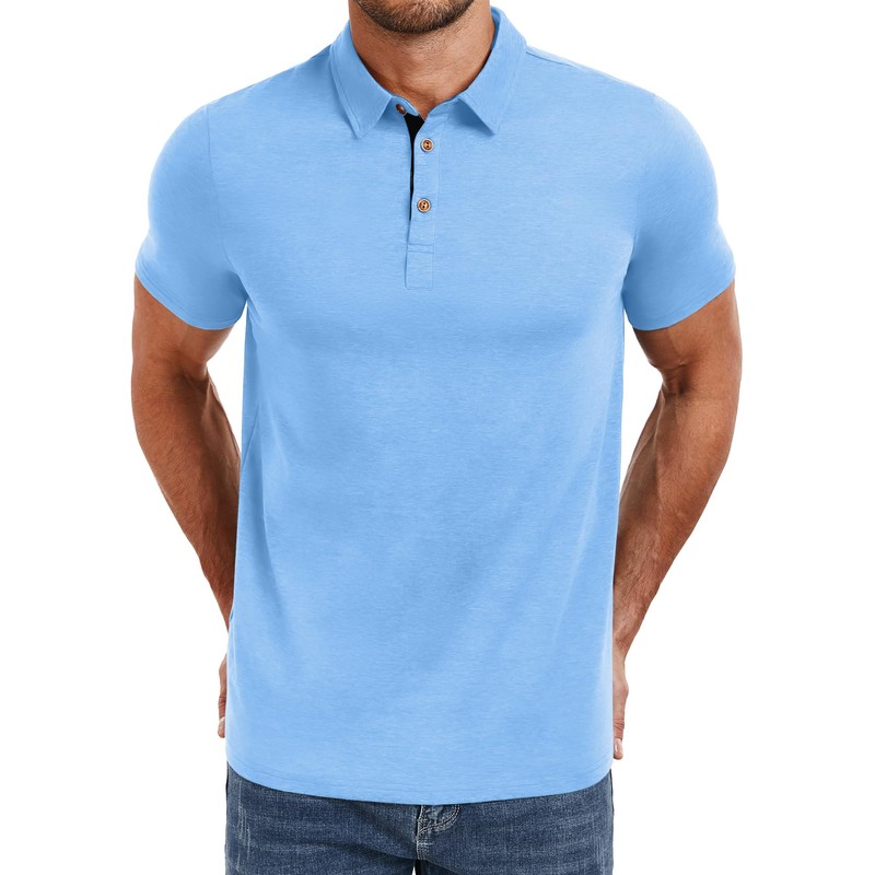 PEGENO Collared Shirts Spring Mens Golf Polo Shirts Performance Polo