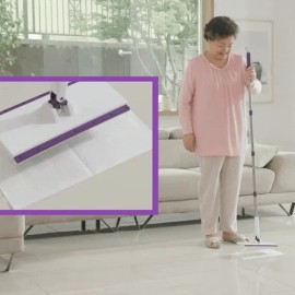 바로 바로 물티슈 막대 걸레 대형 정전기 부직포 노터치 핸디 일회용 청소포용 밀대 걸레 원터치 분리형 Instant Wet Wipe Stick Mop Large Electrostatic Non-Woven No-Touch Handy Disposable Cleaning Cloth Mop One-Touch Detachable