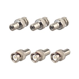 Futheda 6PCS BNC Male to RCA Female RF Coaxial Connector Coax RG6 Coupler Adapter BNC Jack to RCA Plug Straight Converter Coaxial Cable Connector for CCTV 6 10 20 Surveillance Video Security Camera