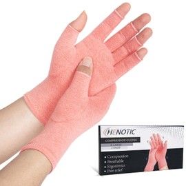 HENOTIC 2 Pairs Arthritis Compression Gloves Pink XL