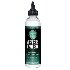 After Inked Liquid Solidifier - Fast & Super Absorbent Polymer Powder for Tattoo Ink, Paint Hardener for Disposal, Easy to Use Liquid Tattoo Solidifier for Cleaning - 1 pc bottle to solidify up to 6L