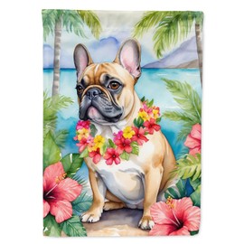 Caroline's Treasures DAC6436GF French Bulldog Luau Garden Flag Mailbox Flag Decorative Yard Flag Banner Outside Patio Artwork Yard Flower Beds, Garden Size, Multicolor