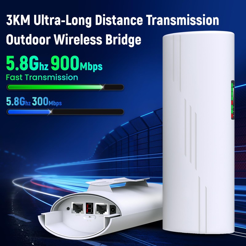 Quxas CPE820 Long Range Wireless Bridge - 1.86 Mile (3KM)