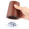 RERIVER Felt-Lined PU Leather Dice Cup Set, 6 Quiet Dice