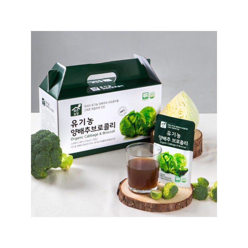 Malguneunongjang 맑은농장 유기농 양배추브로콜리 (80ml 30입 1박스) Clear Farm Organic
