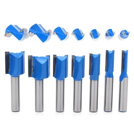 DingGreat 7 Pieces 8 mm Shank Groove Cutter, 6 mm 8 mm 10 mm 12 mm 14 mm 18 mm 20 mm Milling Cutter Router Bits, Wood Straight Router Bit Set, Carbide Milling Tool Set