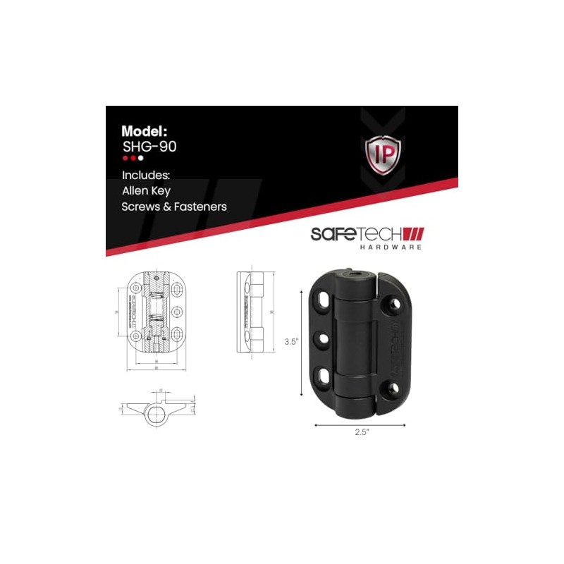 Safetech Hardware TopKlik Self Closing Gate Hinges | Self-Aligning Heavy