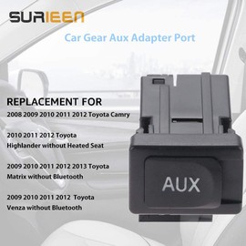 Aux Adapter Port Replacement for Toyota Camry 2008-2012, Highlander 2010-2012, Matrix 2009-2013, Venza 2009-2012, Auxiliary Aux Stereo Adaptor Input Jack 86190-02020