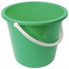Jantex Round Plastic Bucket with Handle 10 Litre, Green, Cleaning