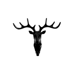 Zenzara Deer Head Clothes Hook Deer Hanger Wall Hook Coat Rack Decoration Black
