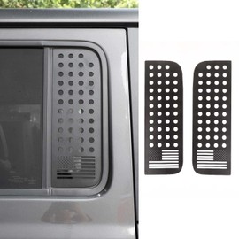 Jimen Compatible with 2018-2023 Jeep Wrangler JL JLU Gladiator JT 4-Door, 2PCS Left & Right Window Panels Cover Trim, American Flag