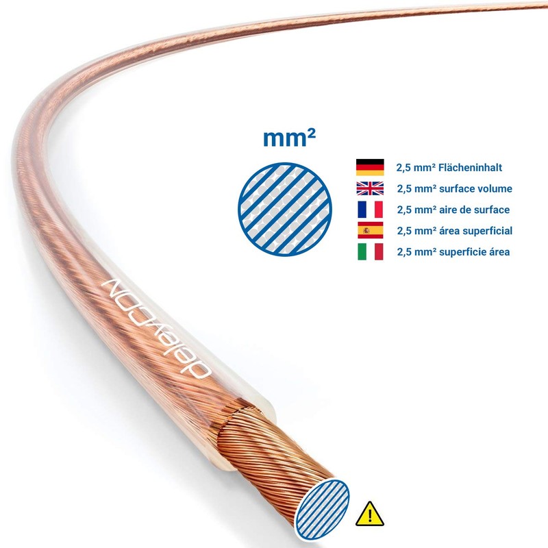 deleyCON Speaker Cable 2 x 2.5 mm² Speaker Cable CCA