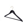 Quality Black Wooden Hangers - Slightly Curved Hanger Set of
