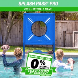 GoSports Splash Pass PRO Pool Football Game - Includes 4 Footballs, 4 Baseballs, and Ball Pump