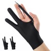 Kanoki Drawing Gloves, Double Finger Gloves, Anti-Malfunction Anti-Fouling Breathable Two Finger Gloves (S Size)