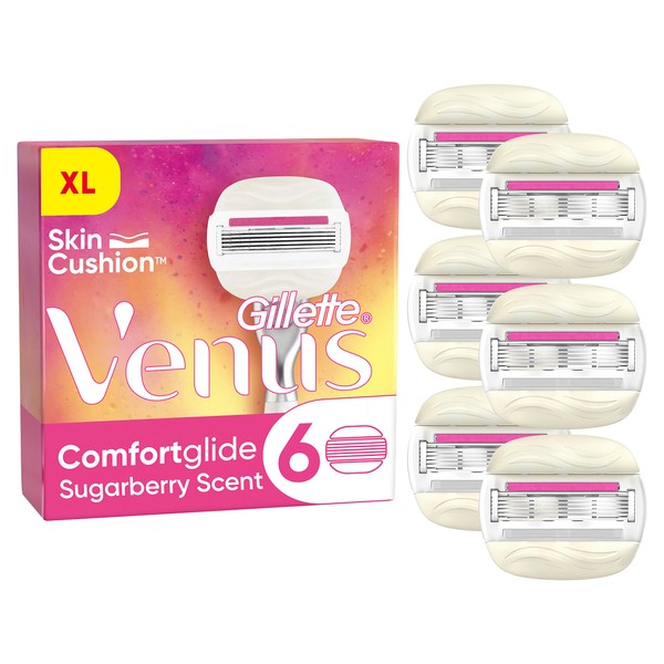 Gillette Venus Comfortglide Festival Women's Razor Blades, 6 Replacement Blades for Women's Razors with 5-Blade for a Close Shave and Completely Smooth Skin