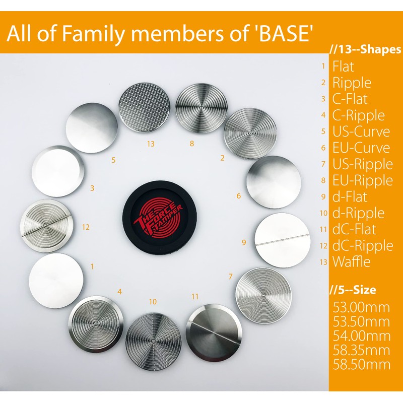 The Force Tamper Switchable Tamper Base (58.50mm, Ripple)