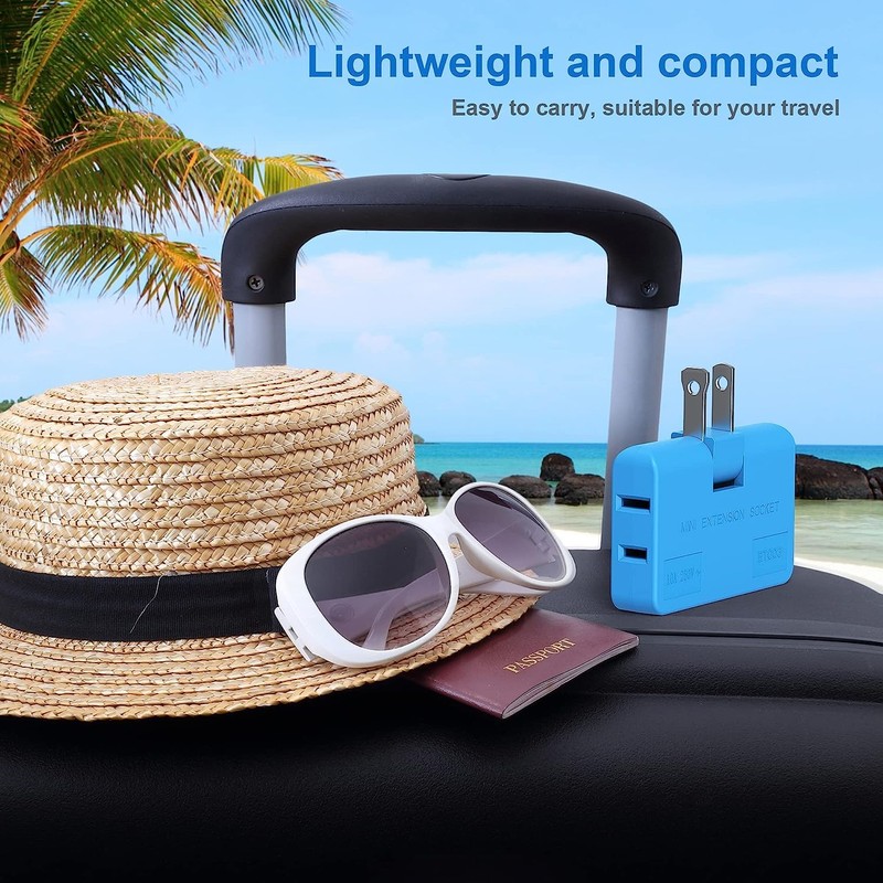 ETwinCoo Flat Wall Plug Adapter AC Outlet Extender, 2-Prong Swivel