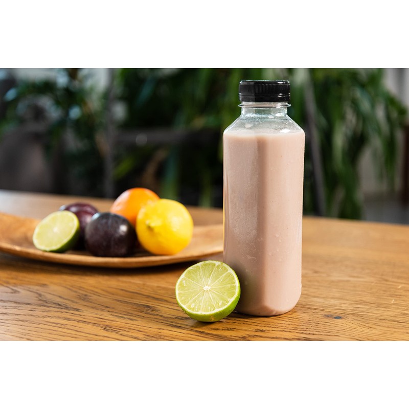 Nipter Plastic Bottles for Filling, Square Bottles, Transparent Smoothie Bottle,