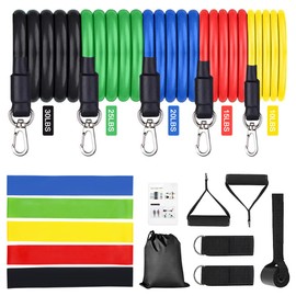 Ligas de Resistencia para Ejercicio, EASYTAO 17PCS Bandas de Resistencia, Correas de Yoga Elásticas de Látex, Bolsa de Transporte, Correas para Tobillo y Accesorio de Anclaje para Puerta
