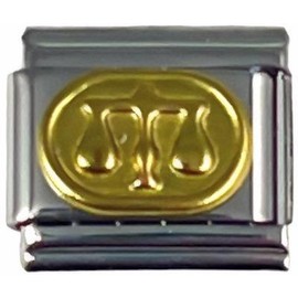 Italian Charm Link Libra Gold Zodiac Charm 9mm Fashion Charm