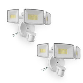 Onforu 2 Pack 100W 11000LM LED Motion Sensor Outdoor Lights, Dusk to Dawn Flood Lights Outdoor Motion Sensor, Hardwired Security Lights Floodlights Outside 6500K Daylight IP65 Waterproof (White)