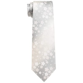 FORTUNA Tokyo Necktie, Nishijin Textile, Silk, Men's, Made in Japan, Cherry Blossom Pattern, Gradation, 24. Eternal Beauty, gray (light gray)