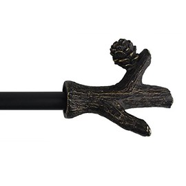 Urbanest 1-inch Diameter Branch Adjustable Single Drapery Curtain Rod, 84-inch to 120-inch, Burnt Gold