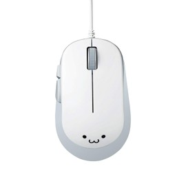 Elecom M-Y9UBXWH Wired Mouse, Medium Size, 5 Buttons (with Back and Forward Buttons), BlueLED EPRIM, White