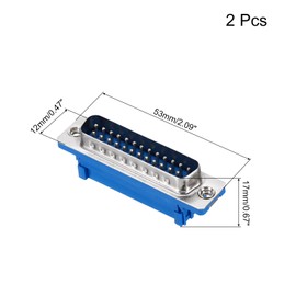 MECCANIXITY D-sub Connector DB25 IDC Crimp Connector Male Socket 25-pin 2-Row Male Serial Port Terminal Breakout for Mechanical Equipment CNC Computers Pack of 2