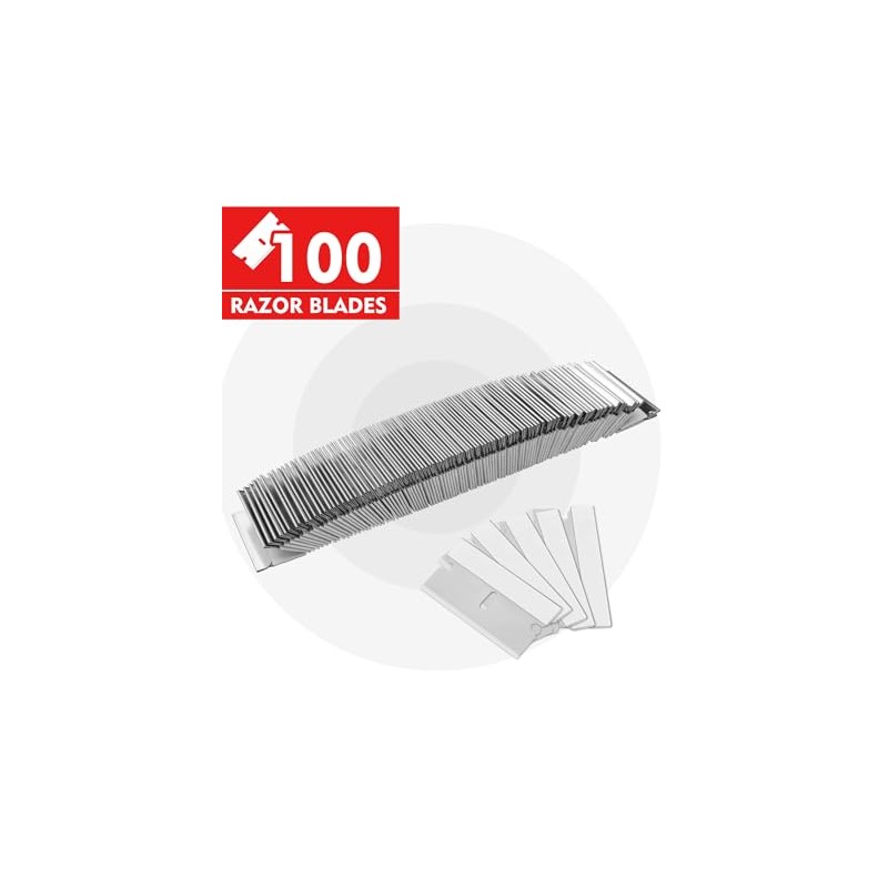 WORKPRO 100-Pack Single Razor Edge Blades, Industrial Scraper Razor Blades,