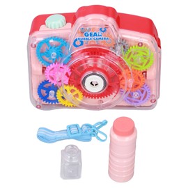 Kids Bubble Maker Toy Colorful Gears Camera Shape Cool Light Electric Bubble Machine for Outdoor Play