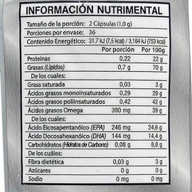 Omega 3 con EPA y DHA 72 cápsulas de 500 mg Supra.