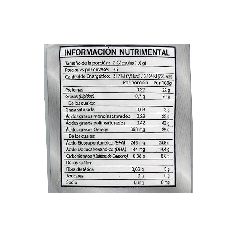 Omega 3 con EPA y DHA 72 cápsulas de 500